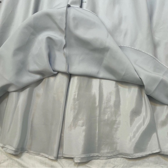 Michelangelo Silver Formal Dress A-Line Glitter Bodice Satin Gala Gown Sz 8 - Picture 7 of 9